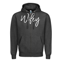 Charcoal Heather wifey sweat(b) Zipper Hoodie - DesignPulse