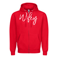 Red wifey sweat(b) Zipper Hoodie - DesignPulse