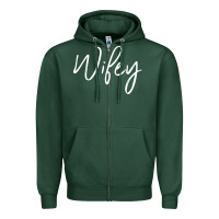 Sports Green wifey sweat(b) Zipper Hoodie - DesignPulse