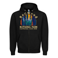 Redwood National Park California Retro Vintage Cam Zipper Hoodie | Teevron