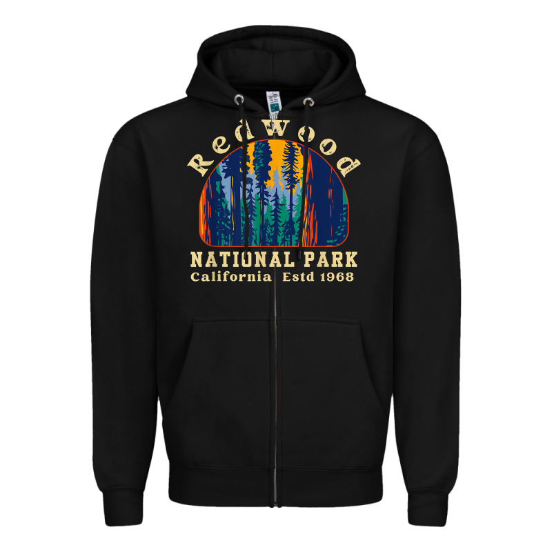 Redwood National Park California Retro Vintage Cam Zipper Hoodie by DesignPulse | Teevron