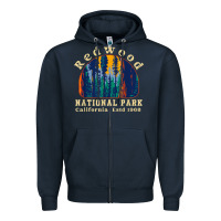 Navy redwood national park california retro vintage cam Zipper Hoodie - DesignPulse