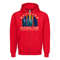 Red redwood national park california retro vintage cam Zipper Hoodie - DesignPulse