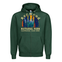 Sports Green redwood national park california retro vintage cam Zipper Hoodie - DesignPulse