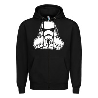 Black dark side knuckle starwars stormtrooper 2 Zipper Hoodie - DesignPulse