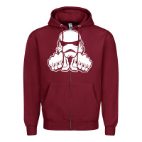 Burgundy dark side knuckle starwars stormtrooper 2 Zipper Hoodie - DesignPulse