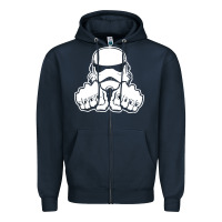 Navy dark side knuckle starwars stormtrooper 2 Zipper Hoodie - DesignPulse