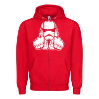 Red dark side knuckle starwars stormtrooper 2 Zipper Hoodie - DesignPulse