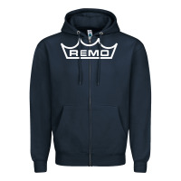 Navy remo musical company Zipper Hoodie - DesignPulse