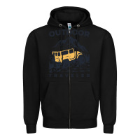 Black traveler Zipper Hoodie - DesignPulse