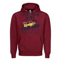 Burgundy traveler Zipper Hoodie - DesignPulse