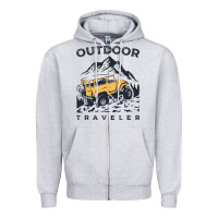 Heather Grey traveler Zipper Hoodie - DesignPulse