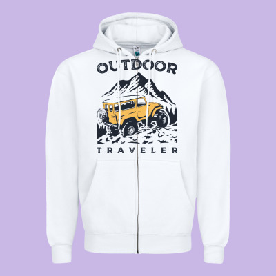 Traveler Zipper Hoodie Designed By Designpulse