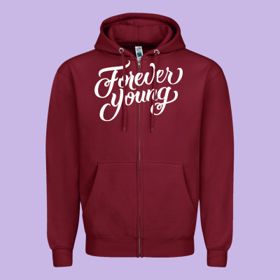 Forever Young Zipper Hoodie Designed By Designpulse