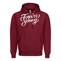 Burgundy forever young Zipper Hoodie - DesignPulse