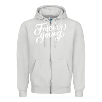 Dove Grey forever young Zipper Hoodie - DesignPulse