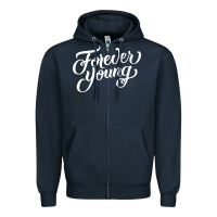 Navy forever young Zipper Hoodie - DesignPulse