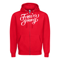 Red forever young Zipper Hoodie - DesignPulse