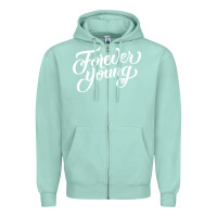 Seafoam forever young Zipper Hoodie - DesignPulse