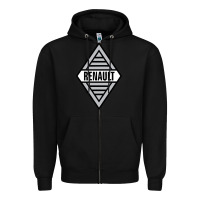 Black renault old Zipper Hoodie - DesignPulse
