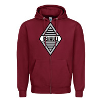 Burgundy renault old Zipper Hoodie - DesignPulse