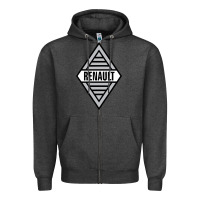 Charcoal Heather renault old Zipper Hoodie - DesignPulse