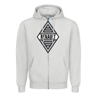 Dove Grey renault old Zipper Hoodie - DesignPulse
