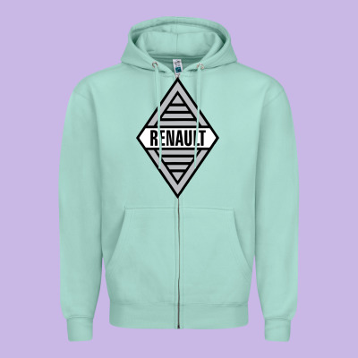 Renault Old Zipper Hoodie Designed By Designpulse
