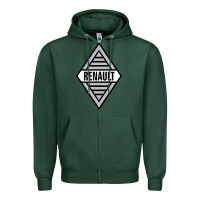 Sports Green renault old Zipper Hoodie - DesignPulse