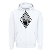 White renault old Zipper Hoodie - DesignPulse