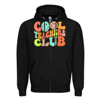 Black cool teachers club funny smile teachers club squad t shirt Zipper Hoodie - DesignPulse