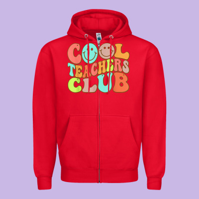 Cool Teachers Club Funny Smile Teachers Club Squad T Shirt Zipper Hoodie Designed By Designpulse