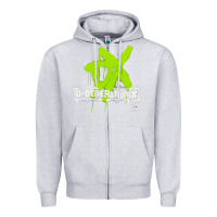 Heather Grey D GENERATION X, D GENERATION X vinatge, D GENERATION X art, D GENERATI Zipper Hoodie - DesignPulse