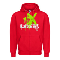 Red D GENERATION X, D GENERATION X vinatge, D GENERATION X art, D GENERATI Zipper Hoodie - DesignPulse