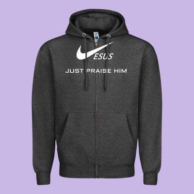 Jesus Just Praise Him Zipper Hoodie Designed By Designpulse