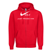 Red jesus just praise him Zipper Hoodie - DesignPulse