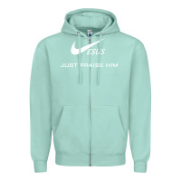 Seafoam jesus just praise him Zipper Hoodie - DesignPulse