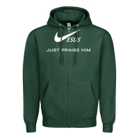Sports Green jesus just praise him Zipper Hoodie - DesignPulse