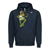 Navy Kermit playing the banjo Classic Zipper Hoodie - DesignPulse