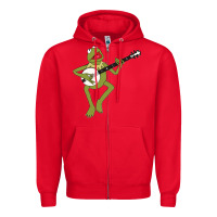Red Kermit playing the banjo Classic Zipper Hoodie - DesignPulse