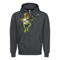 Smoke Kermit playing the banjo Classic Zipper Hoodie - DesignPulse