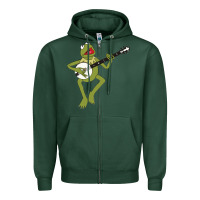 Sports Green Kermit playing the banjo Classic Zipper Hoodie - DesignPulse