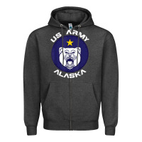 Charcoal Heather us army alaska polar bear patch t shirt Zipper Hoodie - DesignPulse