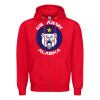 Red us army alaska polar bear patch t shirt Zipper Hoodie - DesignPulse
