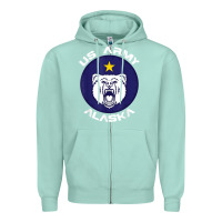 Seafoam us army alaska polar bear patch t shirt Zipper Hoodie - DesignPulse