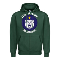 Sports Green us army alaska polar bear patch t shirt Zipper Hoodie - DesignPulse
