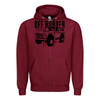 Burgundy off roader bronco Zipper Hoodie - DesignPulse