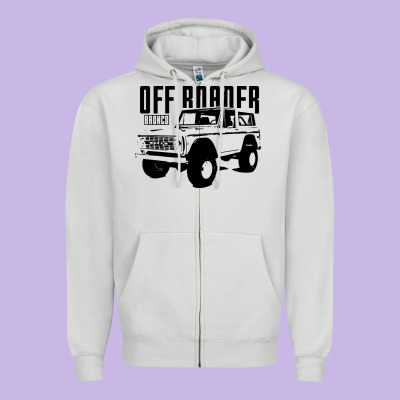Off Roader Bronco Zipper Hoodie Designed By Designpulse