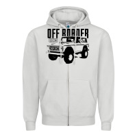Dove Grey off roader bronco Zipper Hoodie - DesignPulse
