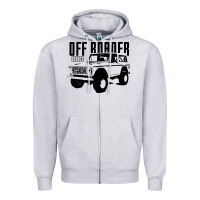 Heather Grey off roader bronco Zipper Hoodie - DesignPulse